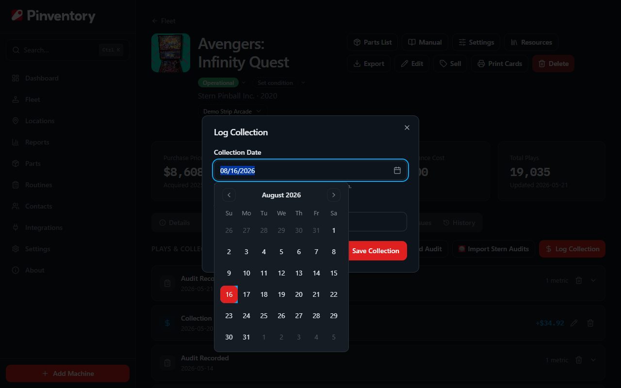The Log Collection dialog on a single machine.